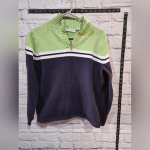 Liz Claiborne pull over sweater with mock neck and quarter zip Size Large
